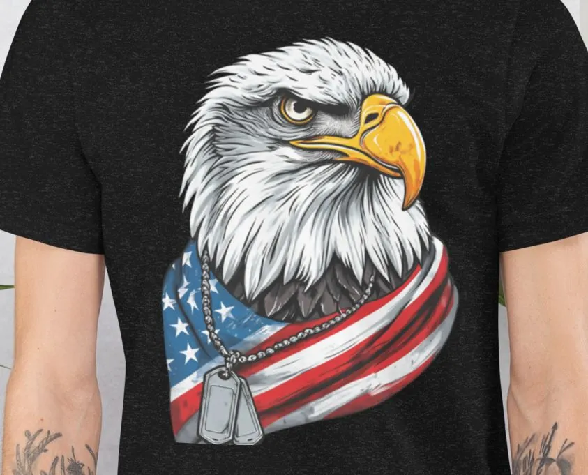 American Eagle & Flag T-Shirt – Proud USA Design